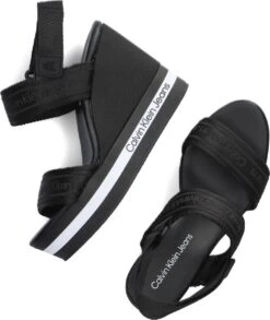 Calvin Klein Wedge Sandal Sling Sandalen - Met Sleehak - Dames - Zwart - Maat 39 -Skechers Verkoopwinkel 1012x1200