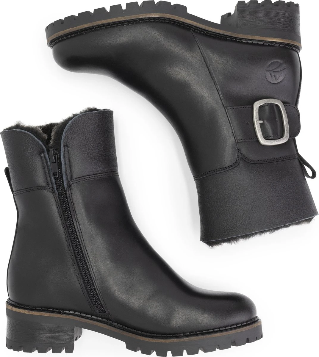 Travelin' Gyre - Leren Dames Enkellaarzen - Wol Gevoerd - Zwart Leer - Maat 39 9 Travelin' Gyre - Leren Dames Enkellaarzen - Wol Gevoerd - Zwart Leer - Maat 39 - Afbeelding 9