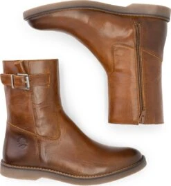 Travelin' Lannion Dames Leren Enkellaarzen - Schoenen Vrouwen - Cognac Bruin Leer - Maat 40 -Skechers Verkoopwinkel 1101x1200