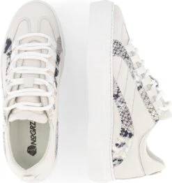 NoGRZ L.Dewez - Leren Dames Sneakers - Veterschoenen Met Snake Print - Wit Leer - Maat 37 -Skechers Verkoopwinkel 1130x1200 8