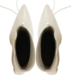 Lina Locchi Enkellaarsjes Dames / Laarzen / Damesschoenen - Leer - L1140 Led - Gebroken Wit - Maat 39 -Skechers Verkoopwinkel 1135x1200