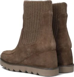 Unisa Leysa Enkellaarsjes Dames - Taupe - Maat 38