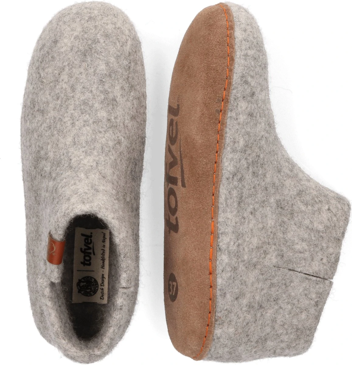 Tofvel Mula Wolvilt Sloffen Marbled Light Grey | Grijs | Wolvilt | Maat 39 | TF100042 3 Tofvel Mula Wolvilt Sloffen Marbled Light Grey | Grijs | Wolvilt | Maat 39 | TF100042 - Afbeelding 3