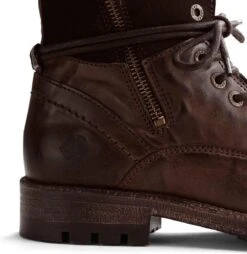 NoGRZ P.Post - Dames Leren Enkellaars - Winter Veterboots - Wol Gevoerd - Donkerbruin - Maat 42 -Skechers Verkoopwinkel 1168x1200 7
