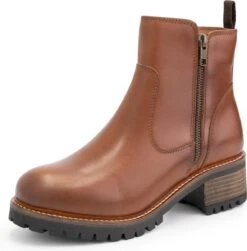 Mysa Ivy Dames Leren Enkellaarzen - Gevoerde Boots - Cognac Bruin Leer - Maat 42 -Skechers Verkoopwinkel 1181x1200