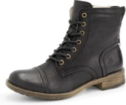 NoGRZ A.Aalto Leren Enkellaarzen Dames - Wol Gevoerde Veterschoenen - Zwart Leer - Maat 41 -Skechers Verkoopwinkel 1200x1003 7