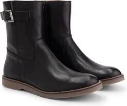 Travelin' Lannion Dames Leren Enkellaarzen - Schoenen Vrouwen - Zwart Leer - Maat 39