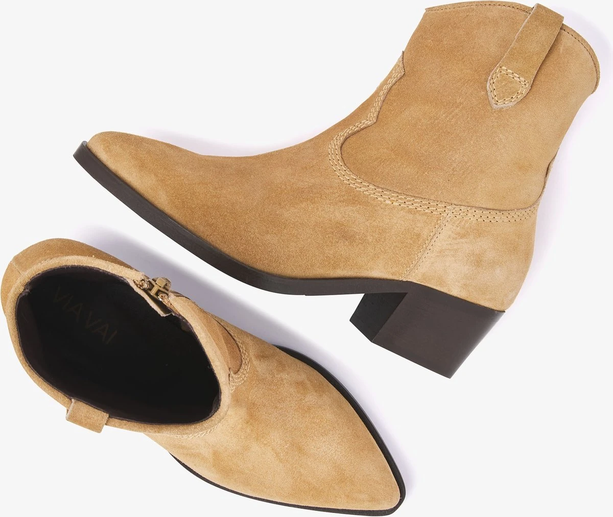 VIA VAI Shelly Blaze Enkellaarsjes Dames - Cognac - Maat 39 2 VIA VAI Shelly Blaze Enkellaarsjes Dames - Cognac - Maat 39 - Afbeelding 2