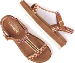 Lazamani Dames Sandalen 75.503 Tan | Multi | Leer | Maat 41 | LA75503tan -Skechers Verkoopwinkel 1200x1016 8