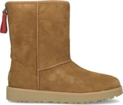 UGG W Classic Short Logo Zip Vachtlaarzen - Warme Laarzen - Dames - Camel - Maat 37 -Skechers Verkoopwinkel 1200x1029 2