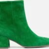 Gabor Enkellaarsjes Groen Suede - Dames - Maat 39