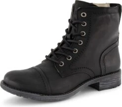 NoGRZ R.Mylne - Dames Leren Enkellaars - Winter Veterboots - Wol Gevoerd - Zwart - Maat 38 -Skechers Verkoopwinkel 1200x1055 1