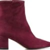 Lina Locchi Enkellaarsjes Dames / Laarzen / Damesschoenen - Suède - L1101 Sue - Bordeaux - Maat 42