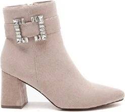 Merkloos Enkellaars Met Diamant - Beige - Maat 38