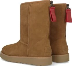 UGG W Classic Short Logo Zip Vachtlaarzen - Warme Laarzen - Dames - Camel - Maat 37 -Skechers Verkoopwinkel 1200x1088