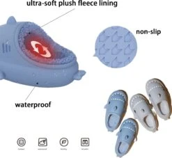 Geweo Home Sloffen Dames Heren - Haai Pantoffels - Antislip Pluche Warme Fleece Open Sloffen - Comfortabel Traagschuim - Blauw - Maat 4041 -Skechers Verkoopwinkel 1200x1105 3