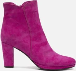 Linea Zeta Enkellaarsjes Roze Suede - Dames - Maat 37