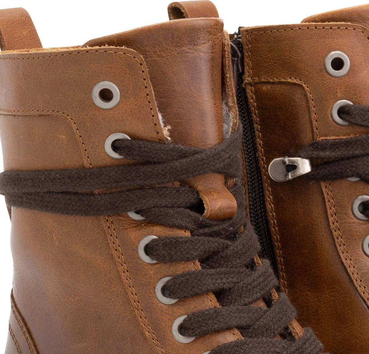 Travelin' Kvinlog Dames - Leren Veterschoenen - Wol Gevoerde Boots - Cognac Leer - Maat 39 6 Travelin' Kvinlog Dames - Leren Veterschoenen - Wol Gevoerde Boots - Cognac Leer - Maat 39 - Afbeelding 6