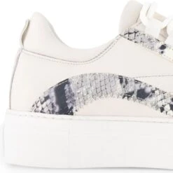 NoGRZ L.Dewez - Leren Dames Sneakers - Veterschoenen Met Snake Print - Wit Leer - Maat 37 -Skechers Verkoopwinkel 1200x1199 3