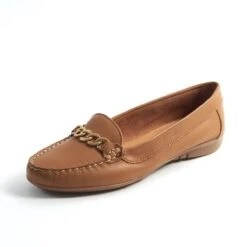 Gabylou - Mocassins Comfort Leer Ketting - Model Mercedes - Camel 42