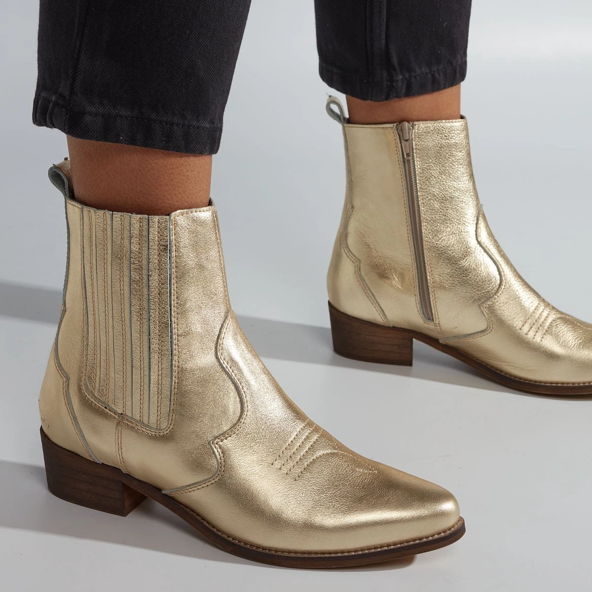 Cowboylaarzen Goud - Maat 37 3 Cowboylaarzen Goud - Maat 37 - Afbeelding 3