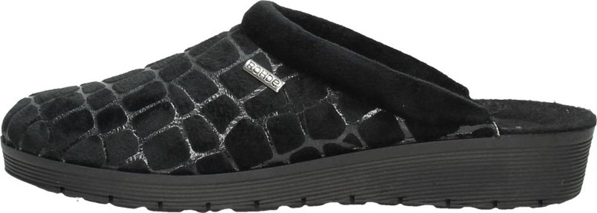 Rohde Dames Pantoffel Muil - 2339-90 Zwart Bedrukt - Maat 38 1 Rohde Dames Pantoffel Muil - 2339-90 Zwart Bedrukt - Maat 38