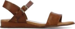 Red Rag Sandalen Dames / Damesschoenen - Leer - Sleehak Hoogte 4 Cm - 79370 - Cognac - Maat 39