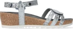 Wolky Sandalen Pacific Zilver Slangen Print Leer