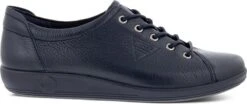 ECCO Soft Classic Leren Dames Veterschoenen - Blauw - Maat 39 - Echt Leer - Uitneembare Zool