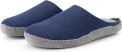 Travelin' Get-Home Dames Sloffen - Wollen Pantoffels - Instappers Met Suède Zool - Navy Blauw - Maat 38