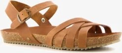 Hush Puppies Leren Dames Bio Sandalen - Cognac - Maat 39