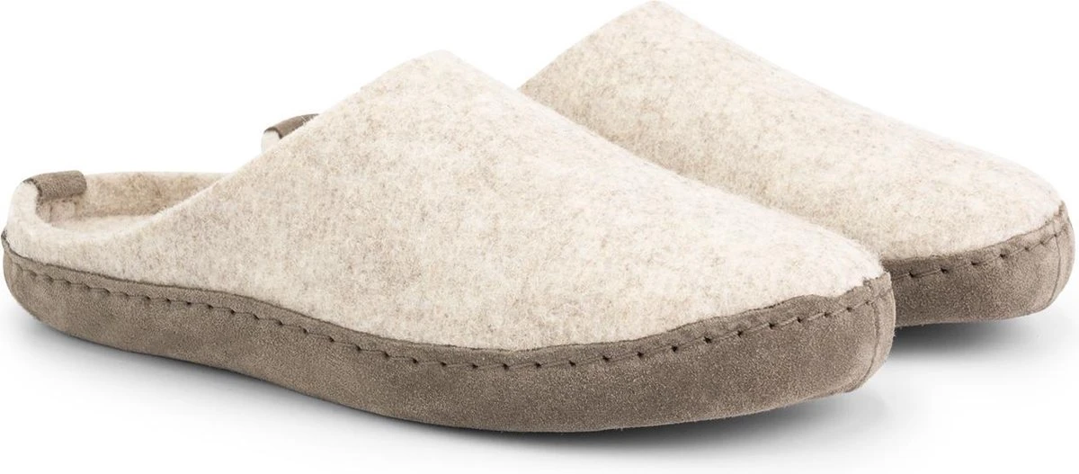 Travelin' Get-Home Dames Slip-On Sloffen - Wollen Pantoffels - Suede Zool - Zand Beige - Maat 39 3 Travelin' Get-Home Dames Slip-On Sloffen - Wollen Pantoffels - Suede Zool - Zand Beige - Maat 39 - Afbeelding 3
