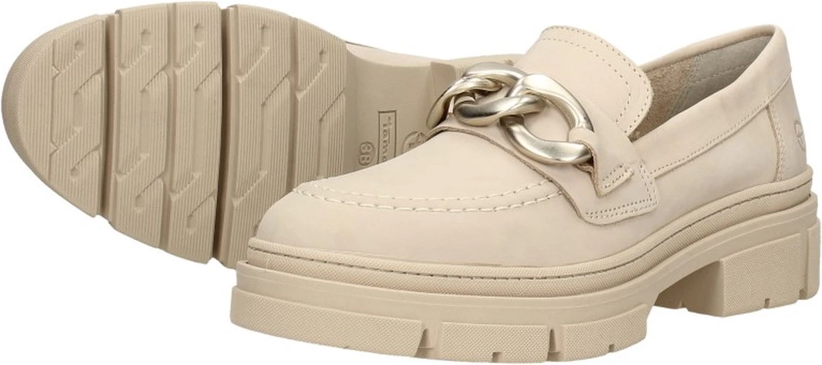 Tamaris - Loafers Dames - Instappers - Leer - Beige - Maat 39 5 Tamaris - Loafers Dames - Instappers - Leer - Beige - Maat 39 - Afbeelding 5