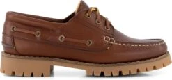 Travelin' Plymouth Dames - Leren Moccasins Met Veter - Boot Schoen - Bruin Leer - Maat 39