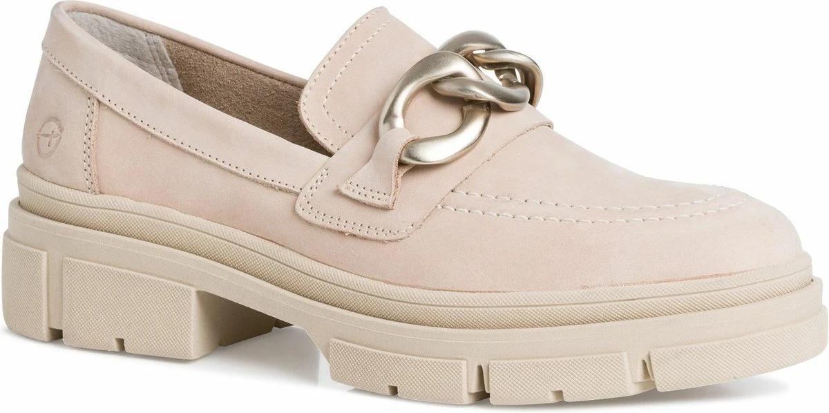 Tamaris - Loafers Dames - Instappers - Leer - Beige - Maat 39 2 Tamaris - Loafers Dames - Instappers - Leer - Beige - Maat 39 - Afbeelding 2