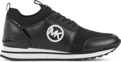 Michael Kors Sneakers Dames - Lage Sneakers / Damesschoenen - Leer - Dash Knit - Zwart - Maat 38