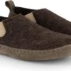 Travelin' In-Home Dames Sloffen - Wollen Pantoffels - Suede Zool - Bruin - Maat 41