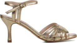 Lina Locchi Sandalen Dames / Damesschoenen - Leer - Naaldhak Hoogte 7 Cm - L1252 - Goud - Maat 36