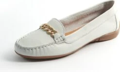 Gabylou - Mocassins Comfort Leer Ketting - Model Mercedes - Ecru 41