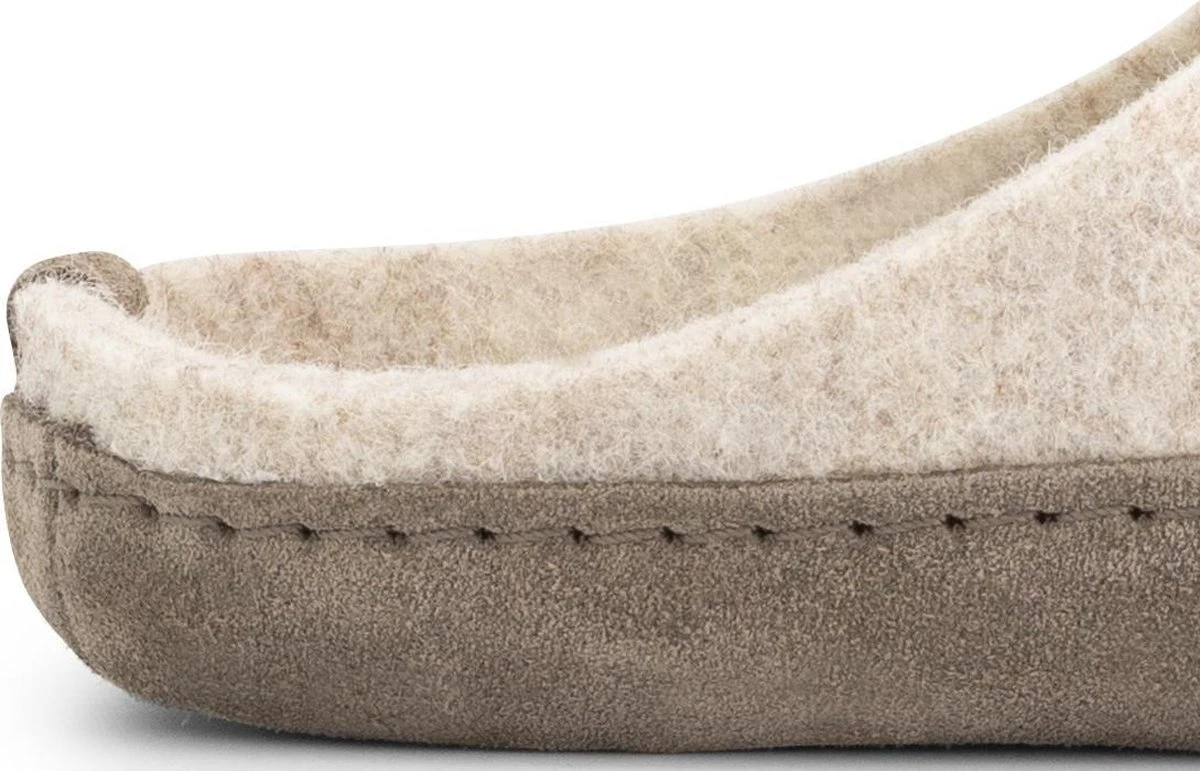 Travelin' Get-Home Dames Slip-On Sloffen - Wollen Pantoffels - Suede Zool - Zand Beige - Maat 39 9 Travelin' Get-Home Dames Slip-On Sloffen - Wollen Pantoffels - Suede Zool - Zand Beige - Maat 39 - Afbeelding 9