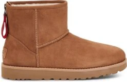 UGG W Classic Mini Logo Zip Vachtlaarzen - Warme Laarzen - Dames - Camel - Maat 41