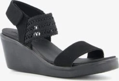 Skechers Rumble On Takeover Sandalen Met Sleehak - Zwart - Maat 39