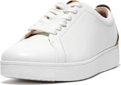 FitFlop Rally Leopard-Back Leather Sneakers WIT - Maat 39