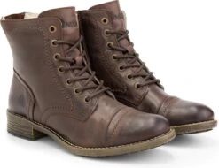 NoGRZ A.Aalto Leren Enkellaarzen Dames - Wol Gevoerde Veterschoenen - Donkerbruin Leer - Maat 41 -Skechers Verkoopwinkel 1200x925