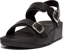 FitFlop Lulu Adjustable Sandal - Leather ZWART - Maat 40