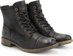NoGRZ A.Aalto Leren Enkellaarzen Dames - Wol Gevoerde Veterschoenen - Zwart Leer - Maat 41 -Skechers Verkoopwinkel 1200x931 1