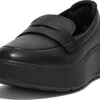 FitFlop F-Mode Leather Flatform Penny Loafers ZWART - Maat 39 -Skechers Verkoopwinkel 1200x943