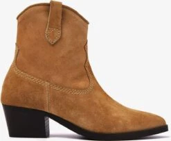 VIA VAI Shelly Blaze Enkellaarsjes Dames - Cognac - Maat 39