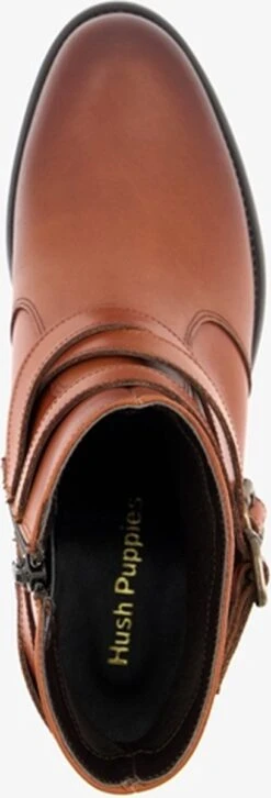 Hush Puppies Leren Dames Enkellaarsjes Met Hak - Cognac - Maat 38 -Skechers Verkoopwinkel 408x1200 4