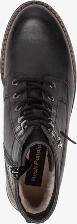 Hush Puppies Leren Dames Veterlaarsjes - Zwart - Maat 38 -Skechers Verkoopwinkel 414x1200 1